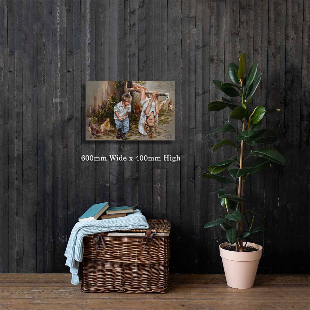 Side view of Jy is onderstebo gallery-wrapped canvas print