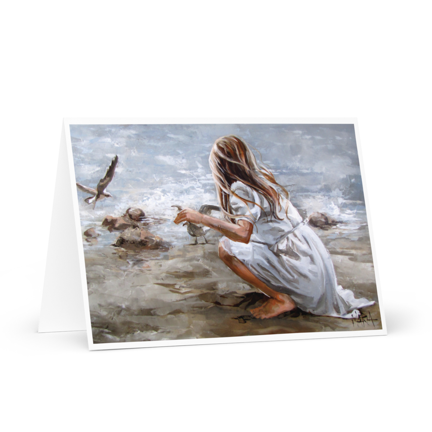 Feeding the seagulls | Greeting Card