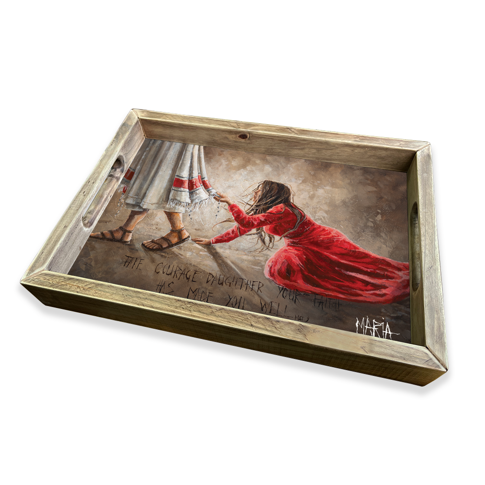 Touching the hem of Jesus | Wooden Serving Tray